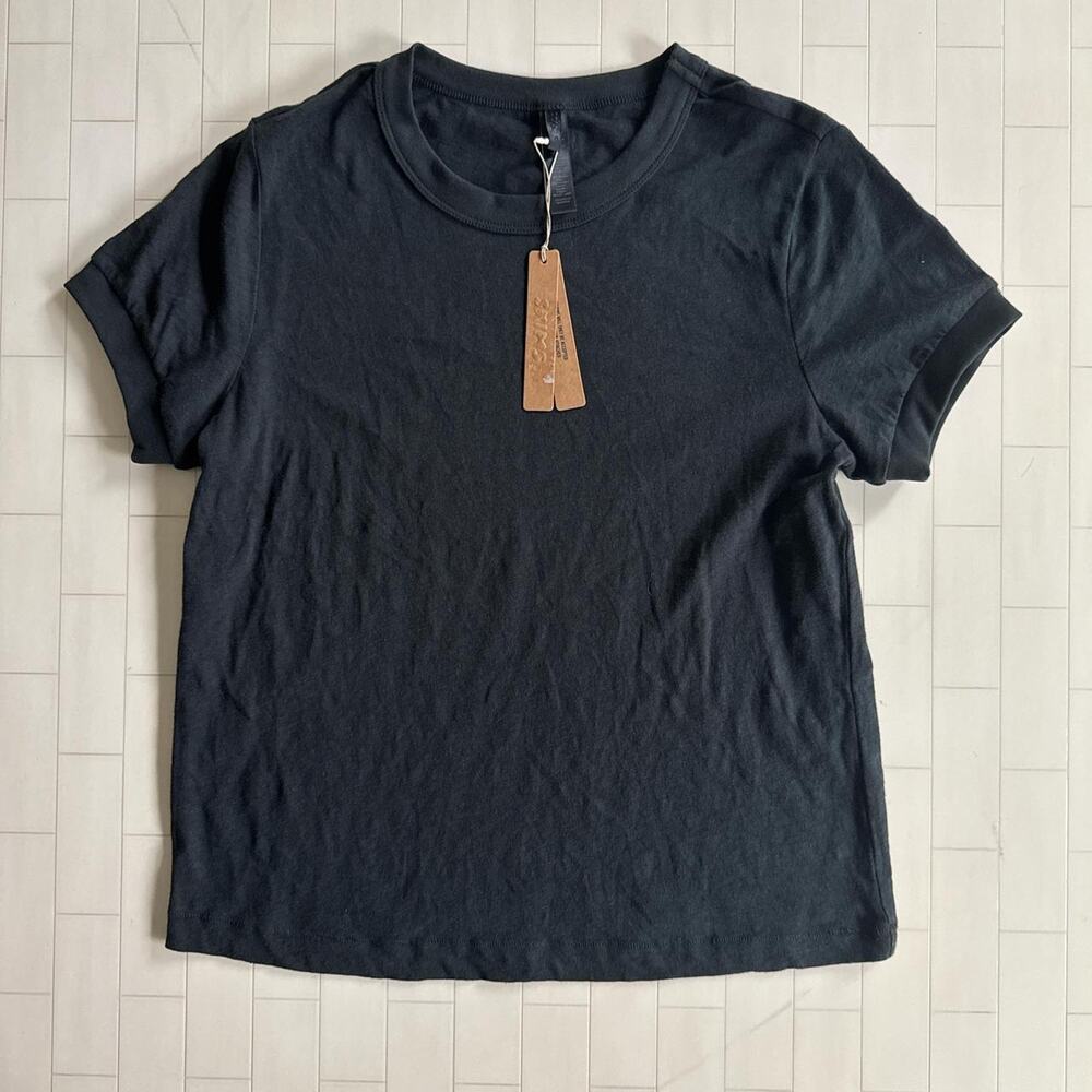 NWT SKIMS Worn In Jersey Ringer Tee - Onyx L*